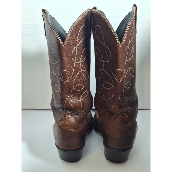 Vintage Dan Post Western Boots Mens 8.5EW Brown Leather Cowboy Grunge Workwear main image 4
